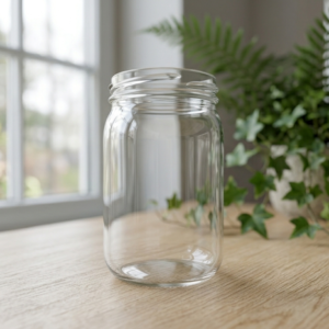 Wholesale 380ml heavy clear glass florist vase wide mouth design