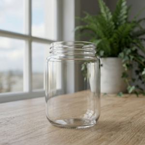 Wholesale 730ml heavy clear glass florist vase wide mouth design