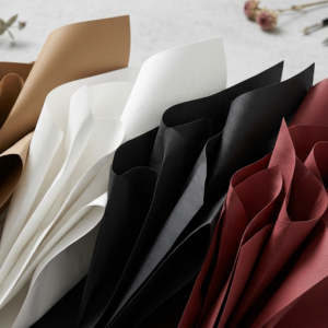 Wholesale premium waterproof Kaffin floral wrapping paper with cotton-linen texture