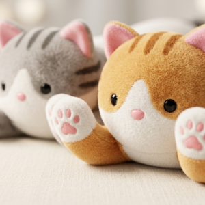 Wholesale cute long cat plush body pillow stuffed toy in grey and orange
